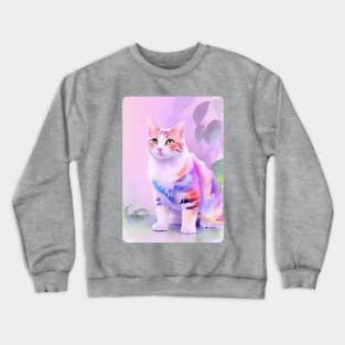 Cat Watercolor Portrait 4 Crewneck Sweatshirt